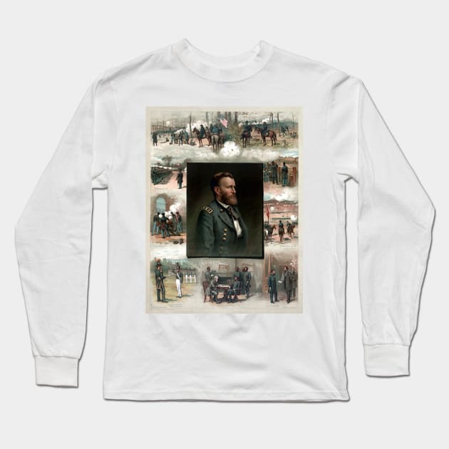 Vintage Civil War Ulysses S. Grant West Point to Appomattox Long Sleeve T-Shirt by pdpress